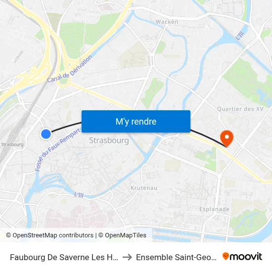 Faubourg De Saverne Les Halles to Ensemble Saint-Georges map