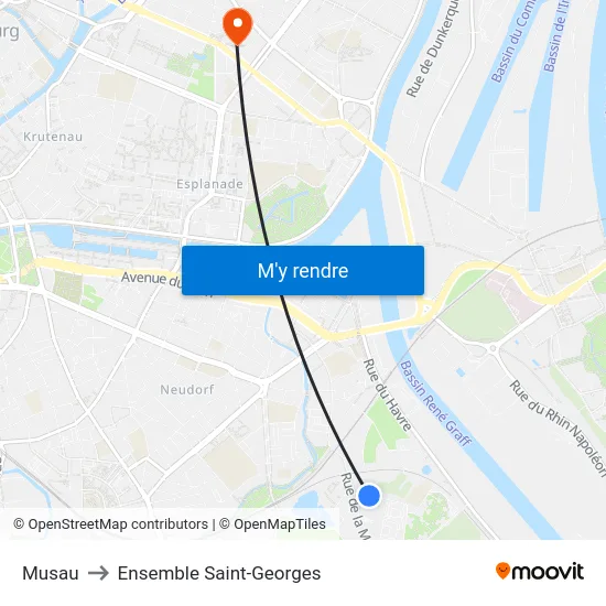 Musau to Ensemble Saint-Georges map