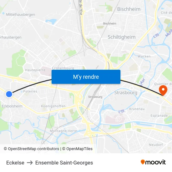 Eckelse to Ensemble Saint-Georges map
