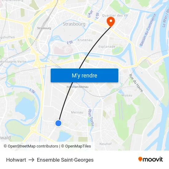 Hohwart to Ensemble Saint-Georges map