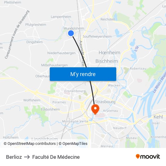 Berlioz to Faculté De Médecine map