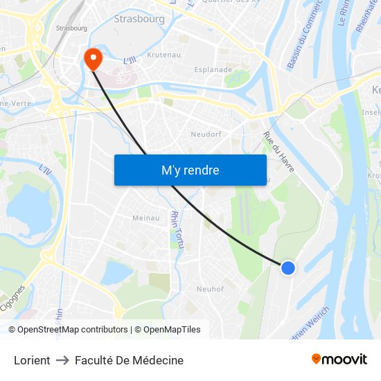 Lorient to Faculté De Médecine map