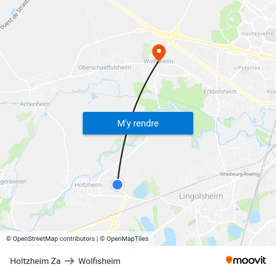 Holtzheim Za to Wolfisheim map