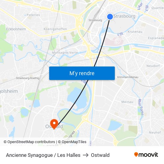 Ancienne Synagogue / Les Halles to Ostwald map