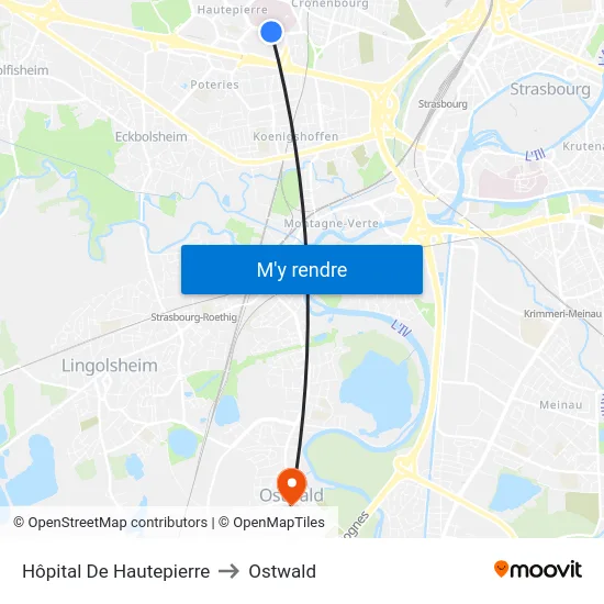 Hôpital De Hautepierre to Ostwald map