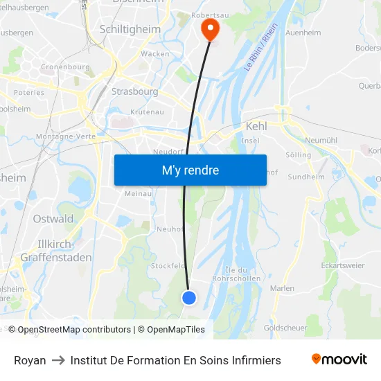 Royan to Institut De Formation En Soins Infirmiers map