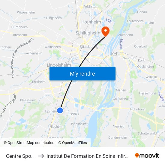 Centre Sportif to Institut De Formation En Soins Infirmiers map