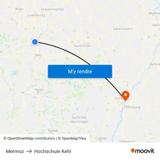 Mermoz to Hochschule Kehl map