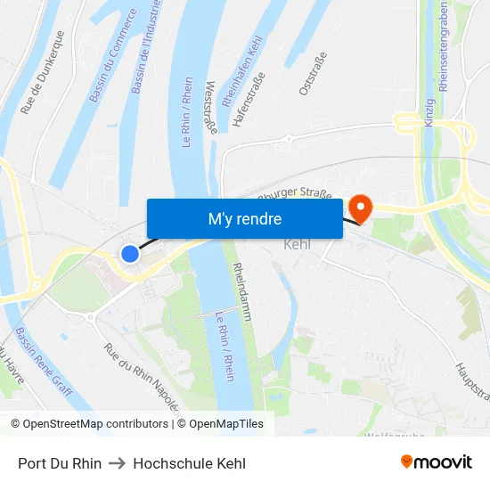 Port Du Rhin to Hochschule Kehl map