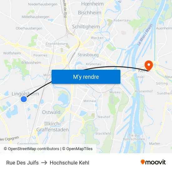 Rue Des Juifs to Hochschule Kehl map