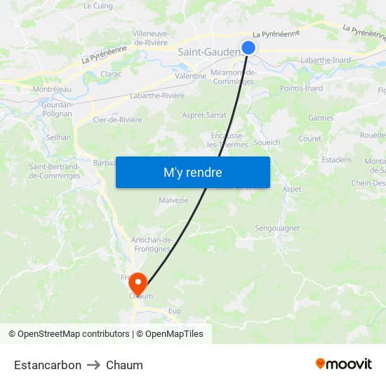 Estancarbon to Chaum map