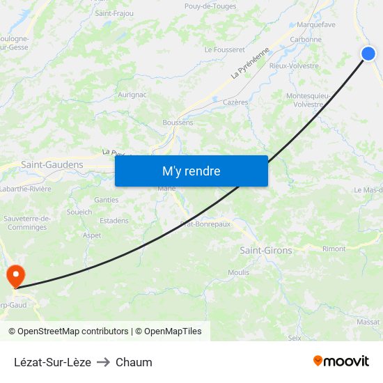 Lézat-Sur-Lèze to Chaum map