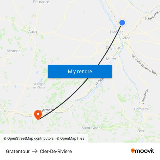 Gratentour to Cier-De-Rivière map