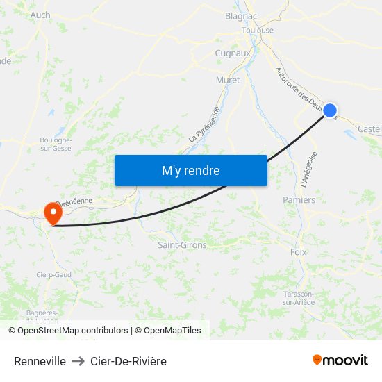 Renneville to Cier-De-Rivière map