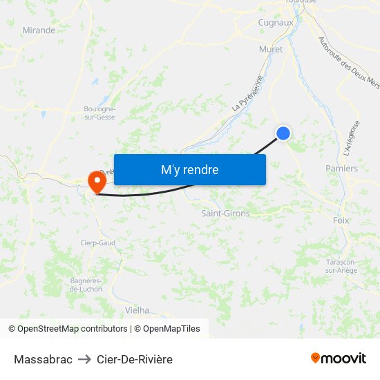 Massabrac to Cier-De-Rivière map
