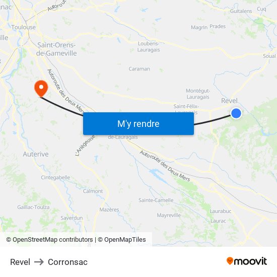 Revel to Corronsac map
