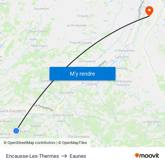 Encausse-Les-Thermes to Eaunes map