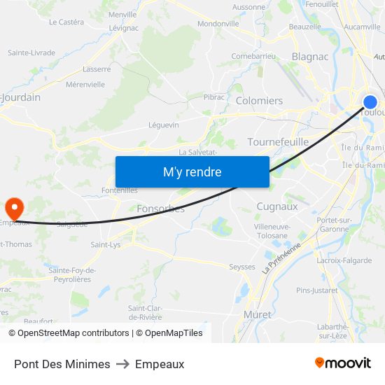 Pont Des Minimes to Empeaux map