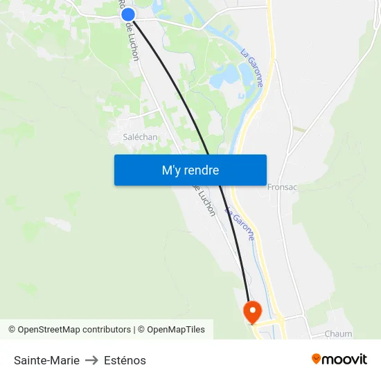 Sainte-Marie to Esténos map