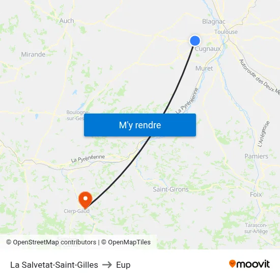 La Salvetat-Saint-Gilles to Eup map