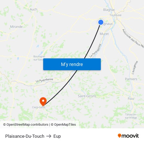 Plaisance-Du-Touch to Eup map