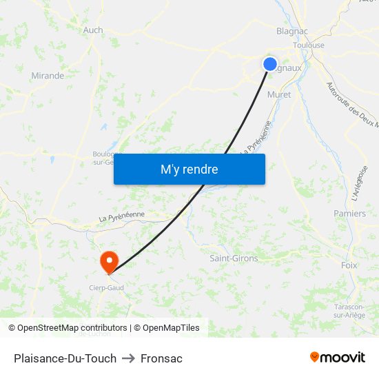 Plaisance-Du-Touch to Fronsac map