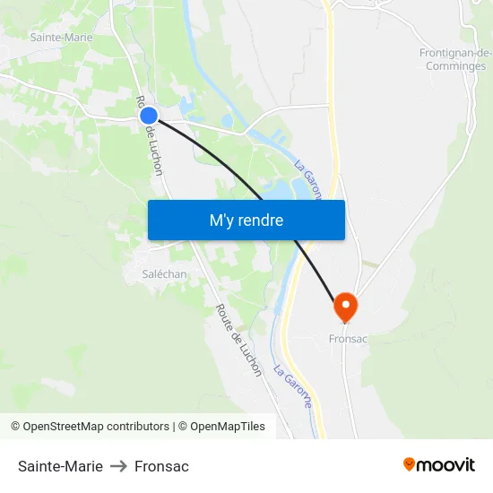 Sainte-Marie to Fronsac map