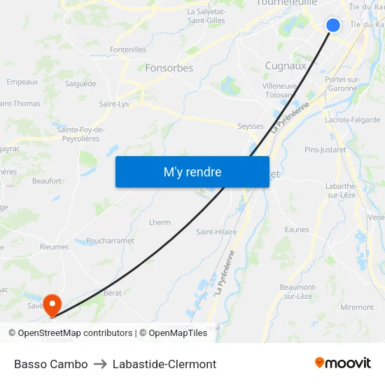 Basso Cambo to Labastide-Clermont map