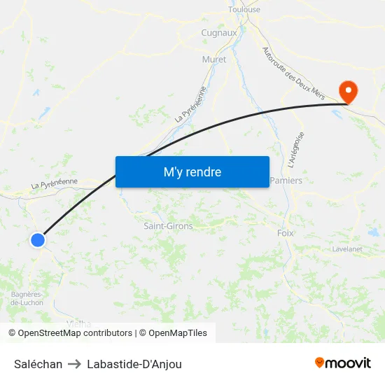 Saléchan to Labastide-D'Anjou map