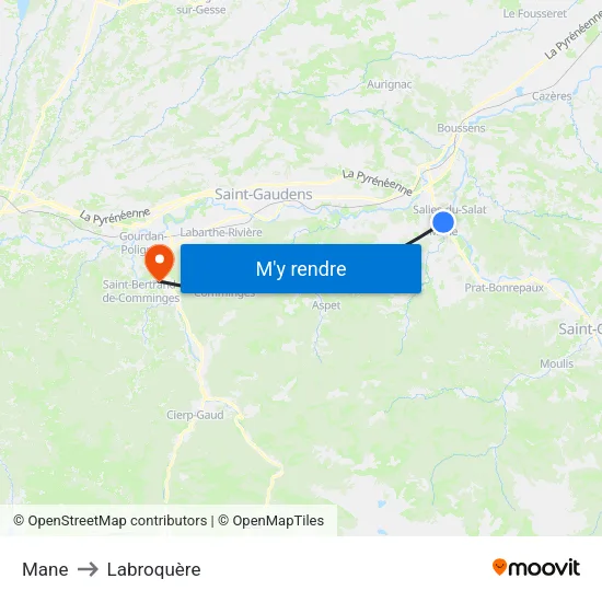 Mane to Labroquère map