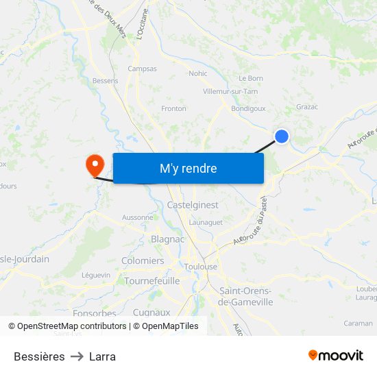 Bessières to Larra map