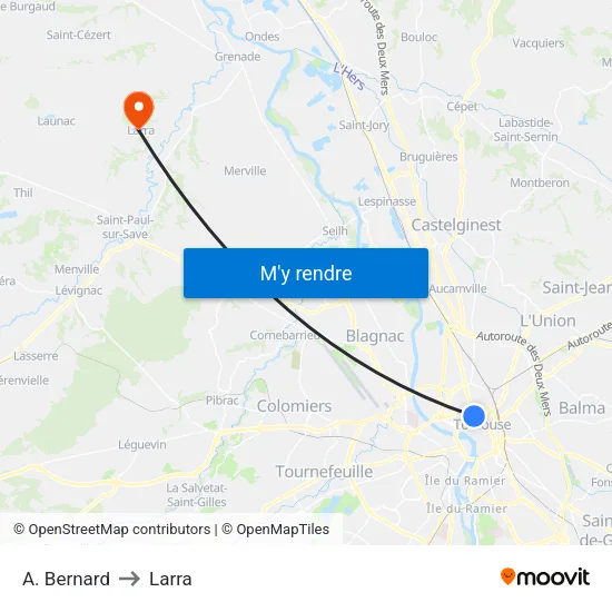 A. Bernard to Larra map