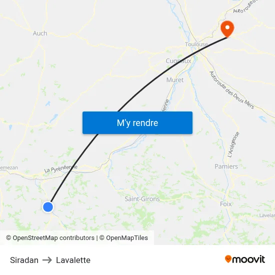 Siradan to Lavalette map