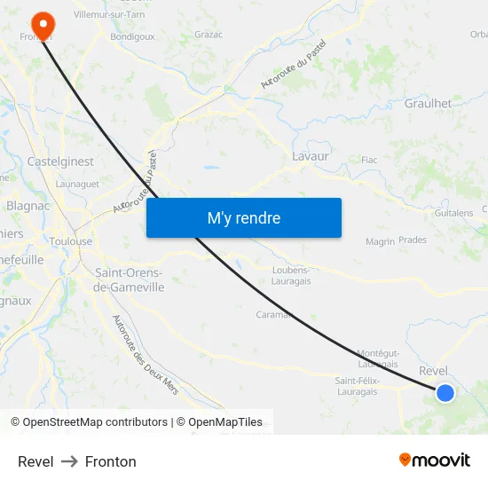 Revel to Fronton map