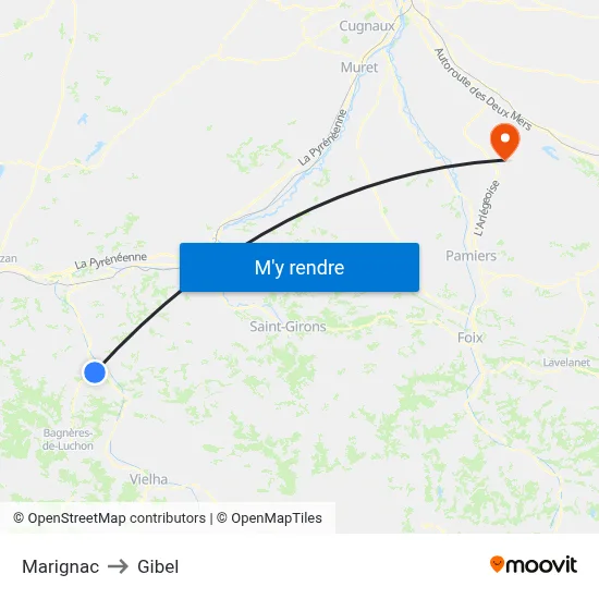 Marignac to Gibel map