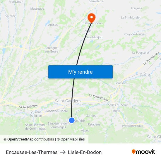 Encausse-Les-Thermes to L'Isle-En-Dodon map