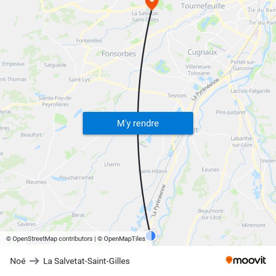 Noé to La Salvetat-Saint-Gilles map