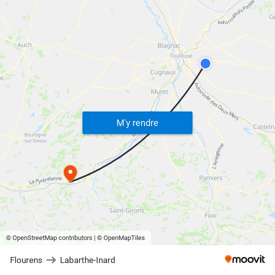 Flourens to Labarthe-Inard map