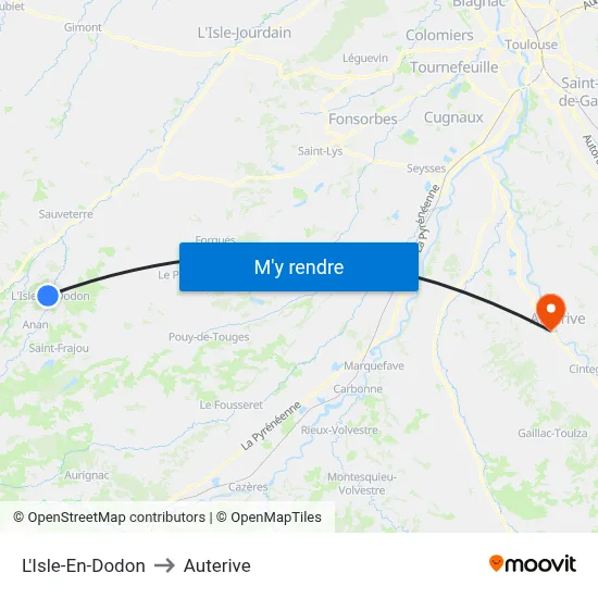 L'Isle-En-Dodon to Auterive map
