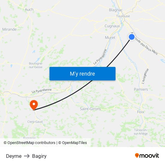 Deyme to Bagiry map