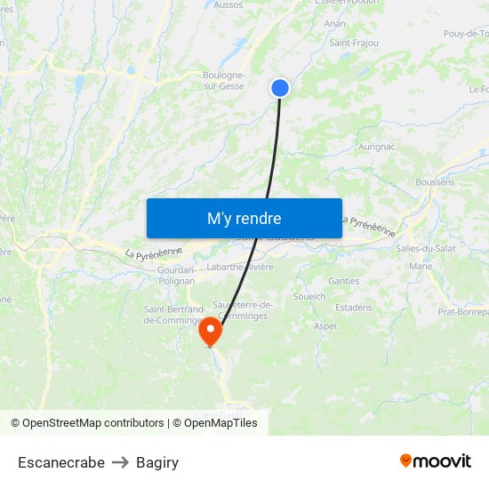 Escanecrabe to Bagiry map