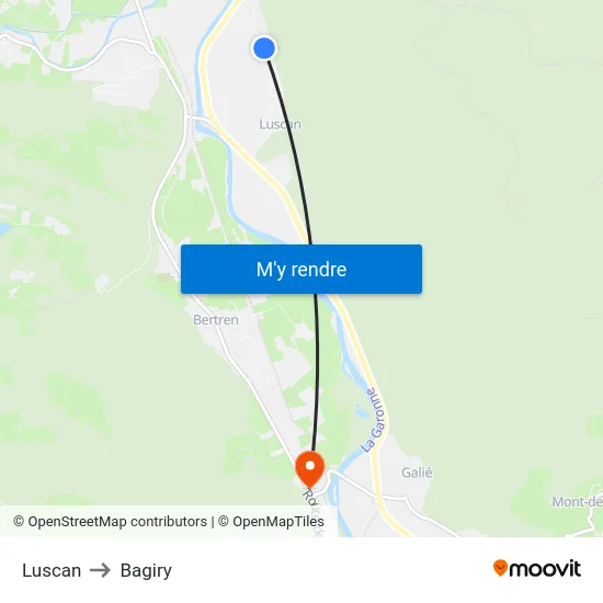 Luscan to Bagiry map