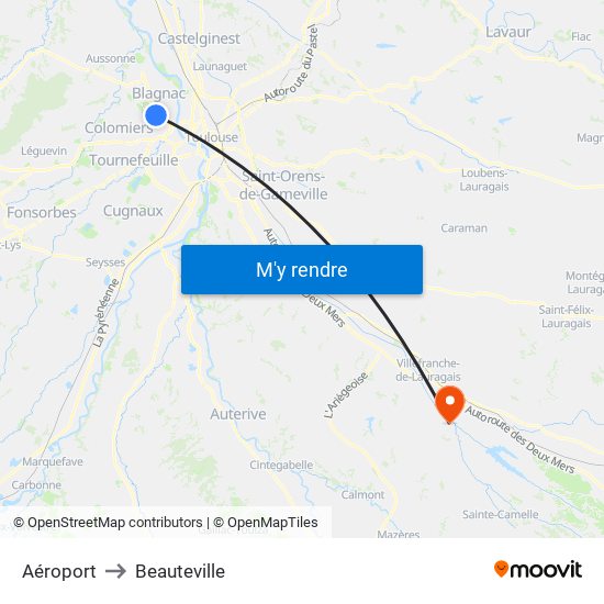 Aéroport to Beauteville map