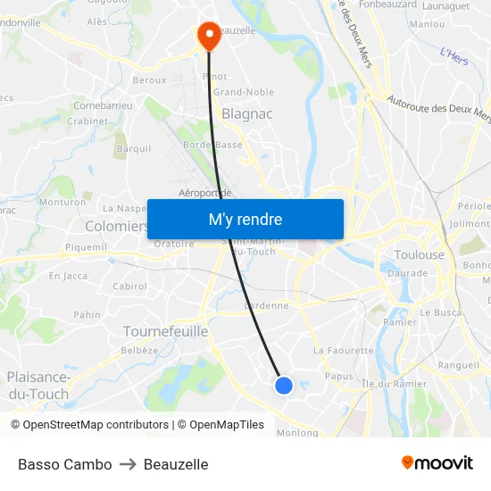 Basso Cambo to Beauzelle map