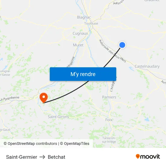 Saint-Germier to Betchat map