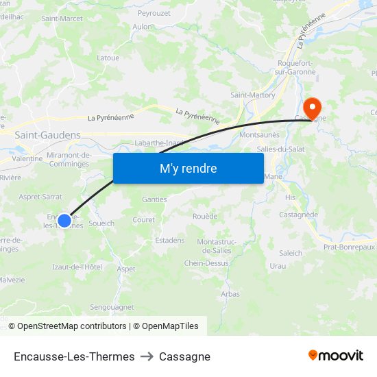 Encausse-Les-Thermes to Cassagne map