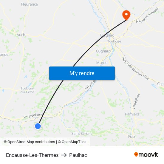 Encausse-Les-Thermes to Paulhac map