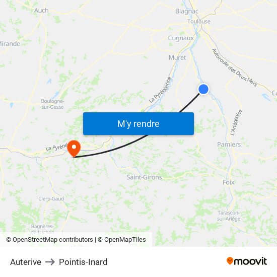 Auterive to Pointis-Inard map