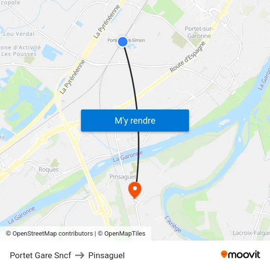 Portet Gare Sncf to Pinsaguel map