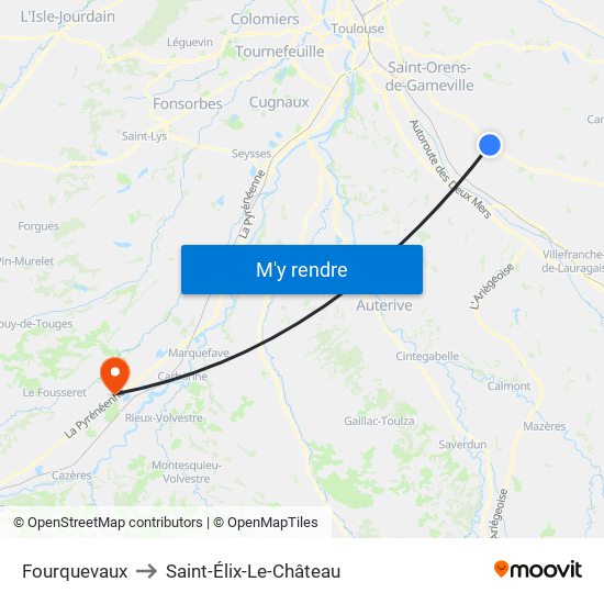 Fourquevaux to Saint-Élix-Le-Château map